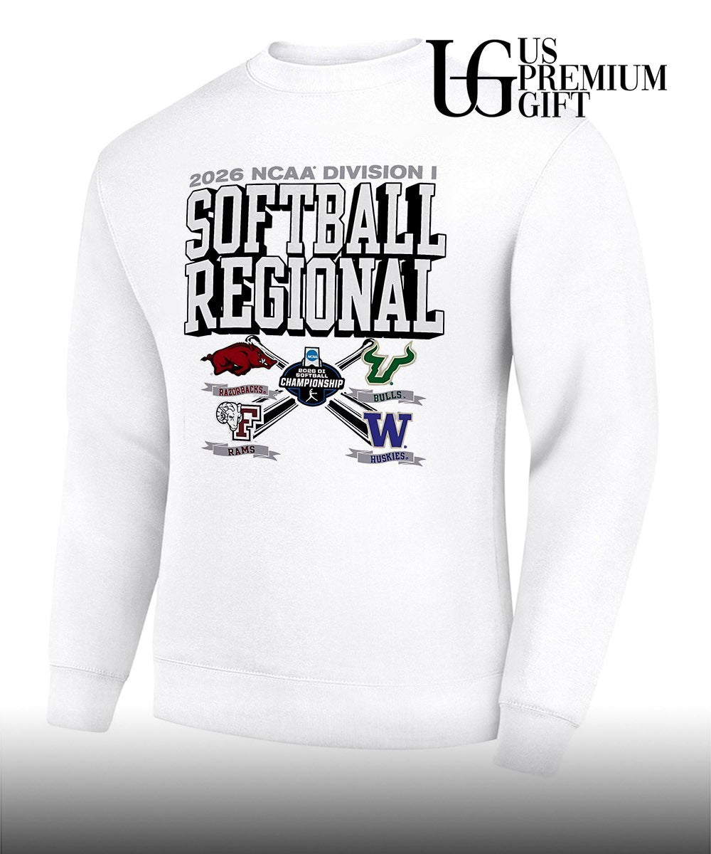 2026 NCAA Division I Softball Regional Arkansas Razorbacks Fordham Rams South Florida Bulls and Washington Huskies logo shirt