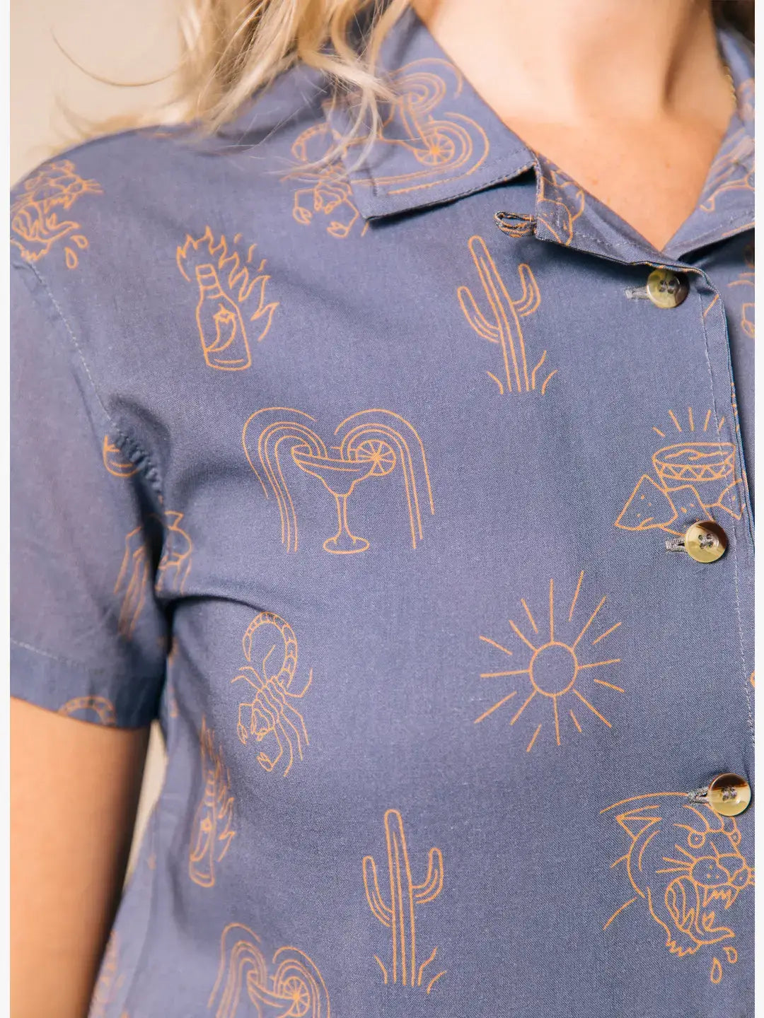 Adios Burritos Casual Button Down Shirt Women