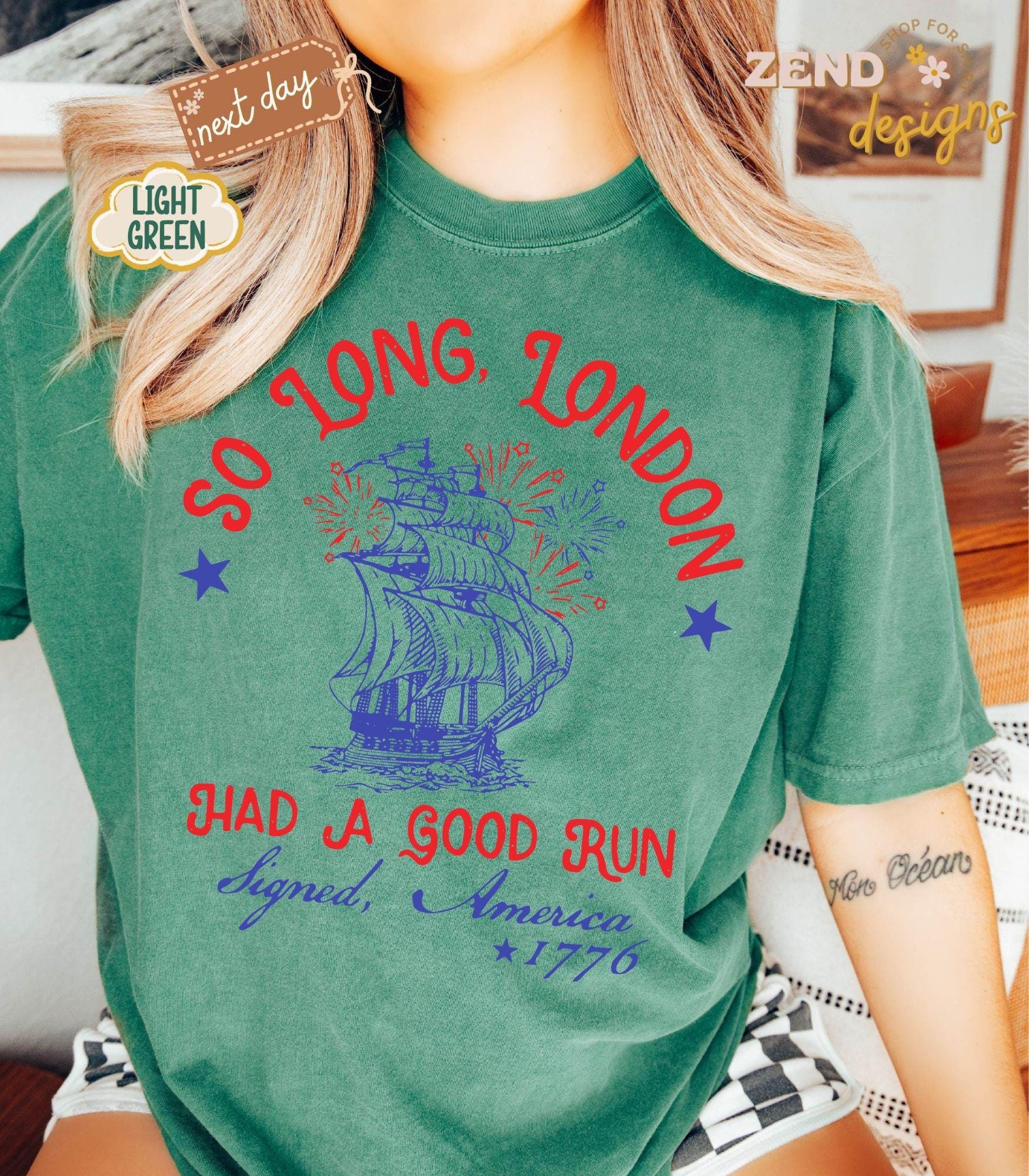 Comfort Colors Long London Good Run 4th July Patriotic Fourth July July 4th (4)