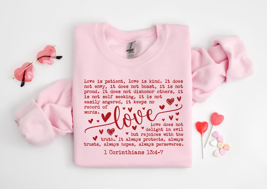 Love Is Patient Crew Neck Sweaters