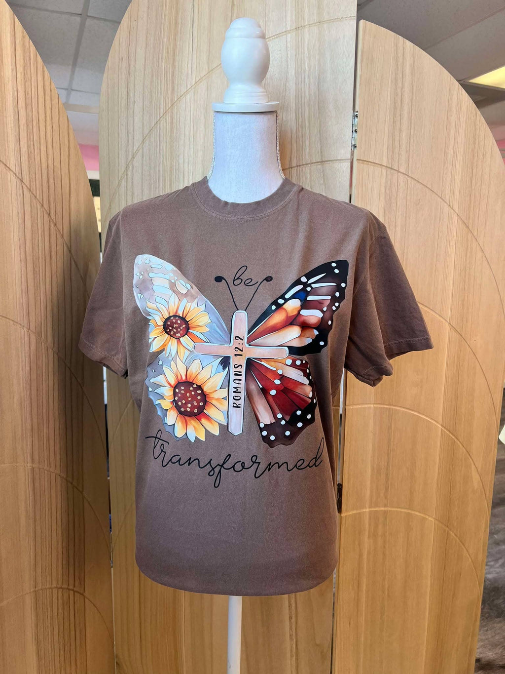 Be Transformed Butterfly On Comfort Colors Espresso Tee