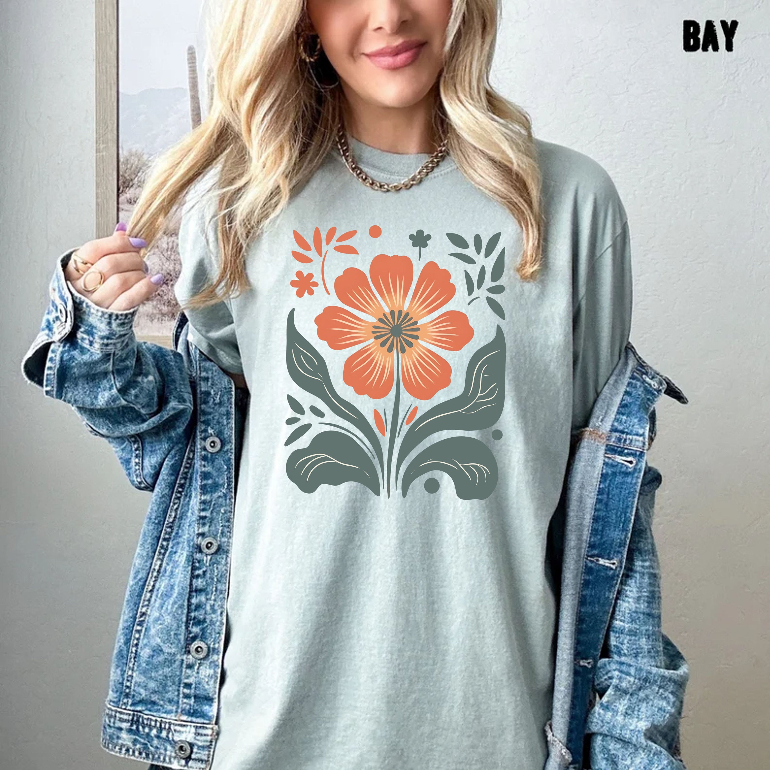 Comfort Colors Autumn Flower Flower Retro Floral Vintage Flower Plant Lover Grandma (5)