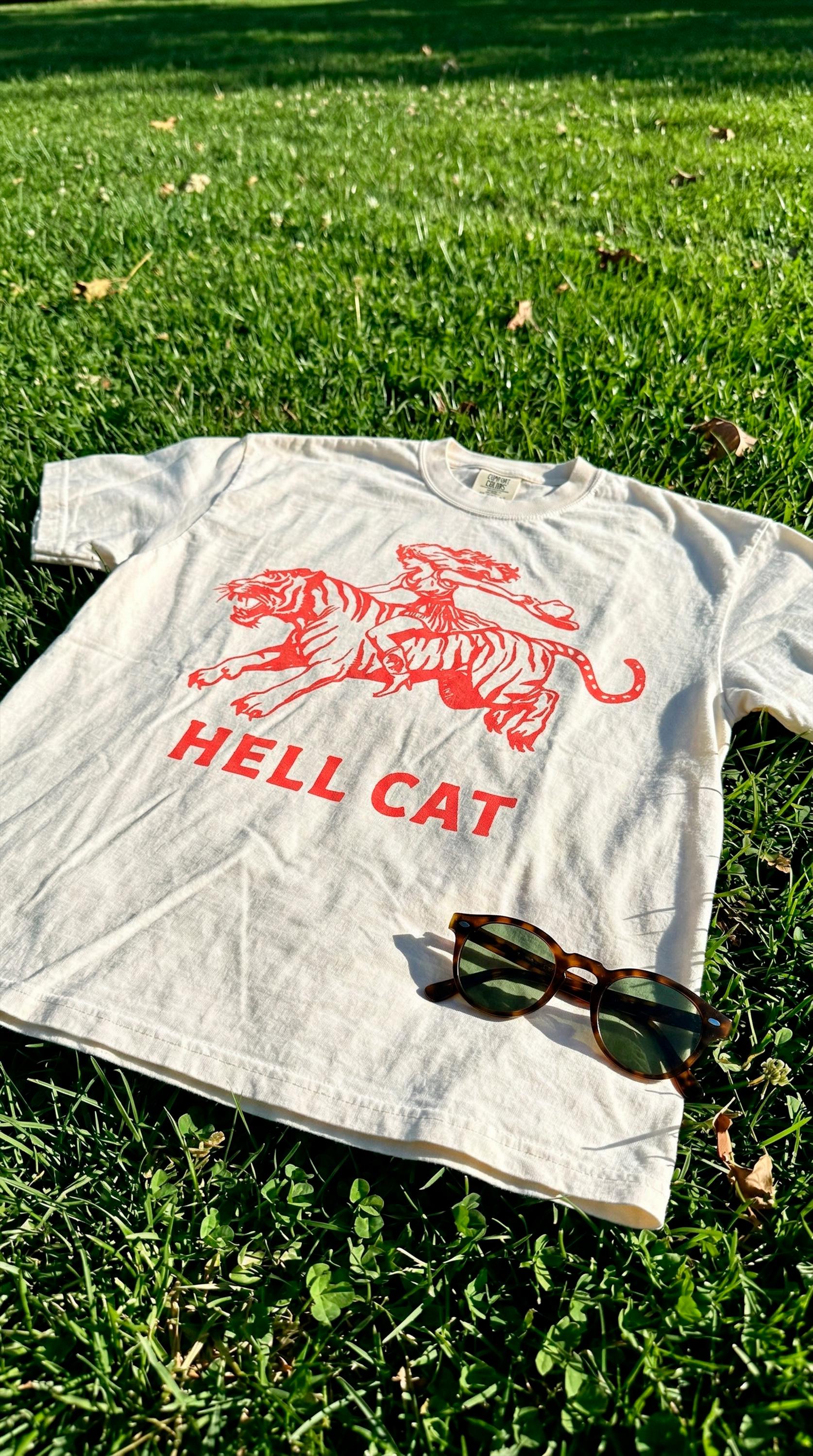 Vintage Cowgirl Hell Cat Retro Cowgirl Western Tee Tiger Him (5)