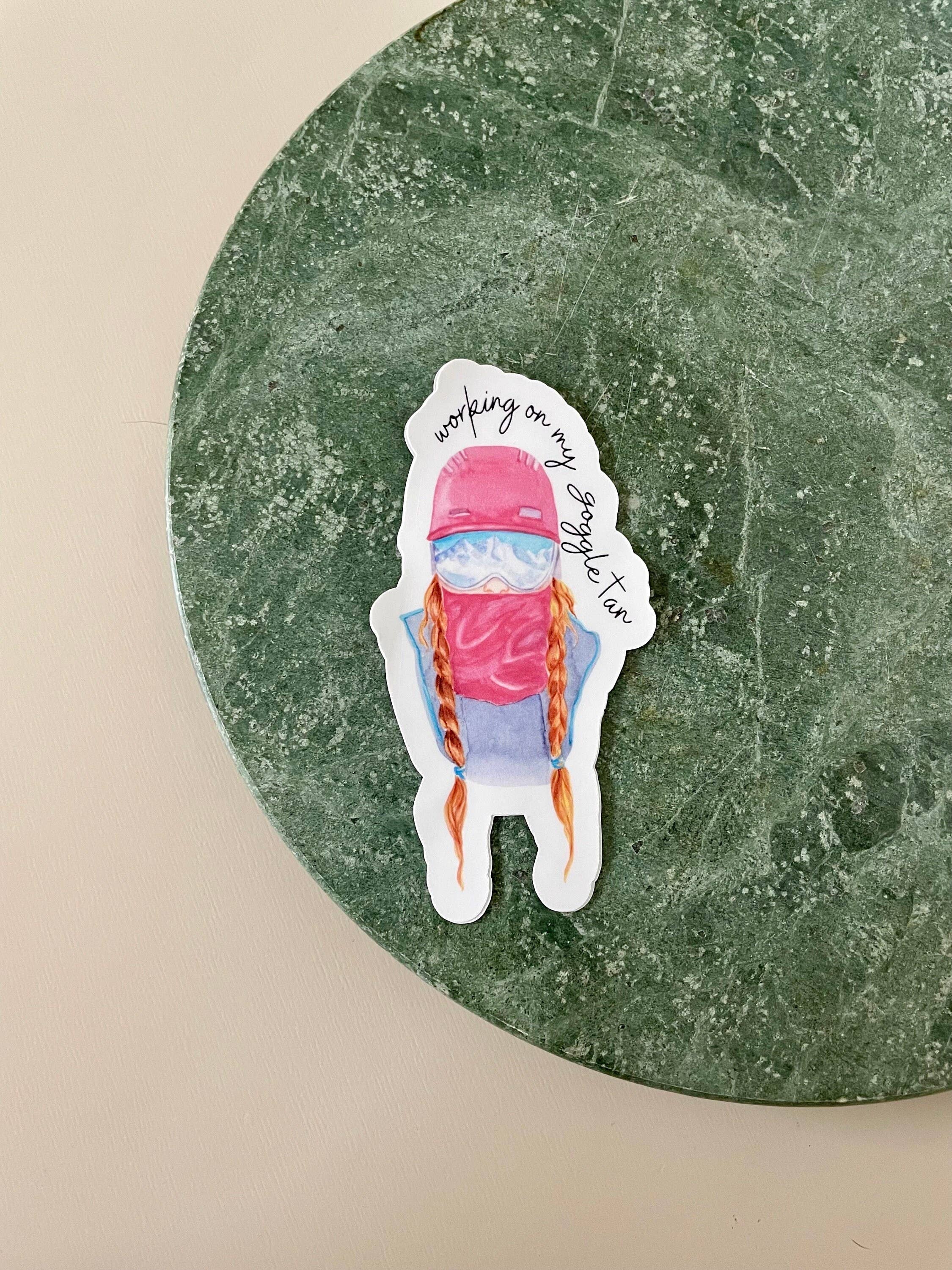 Girl Ski Snowboarding Die-Cut Sticker