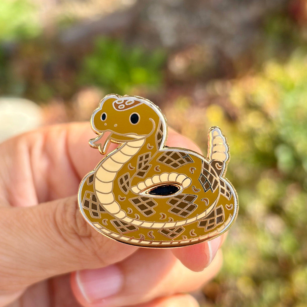Rattlesnake Enamel Pin, Reptile Lover Gift, Western Desert Animal Pin, Nature Inspired Lapel Pin