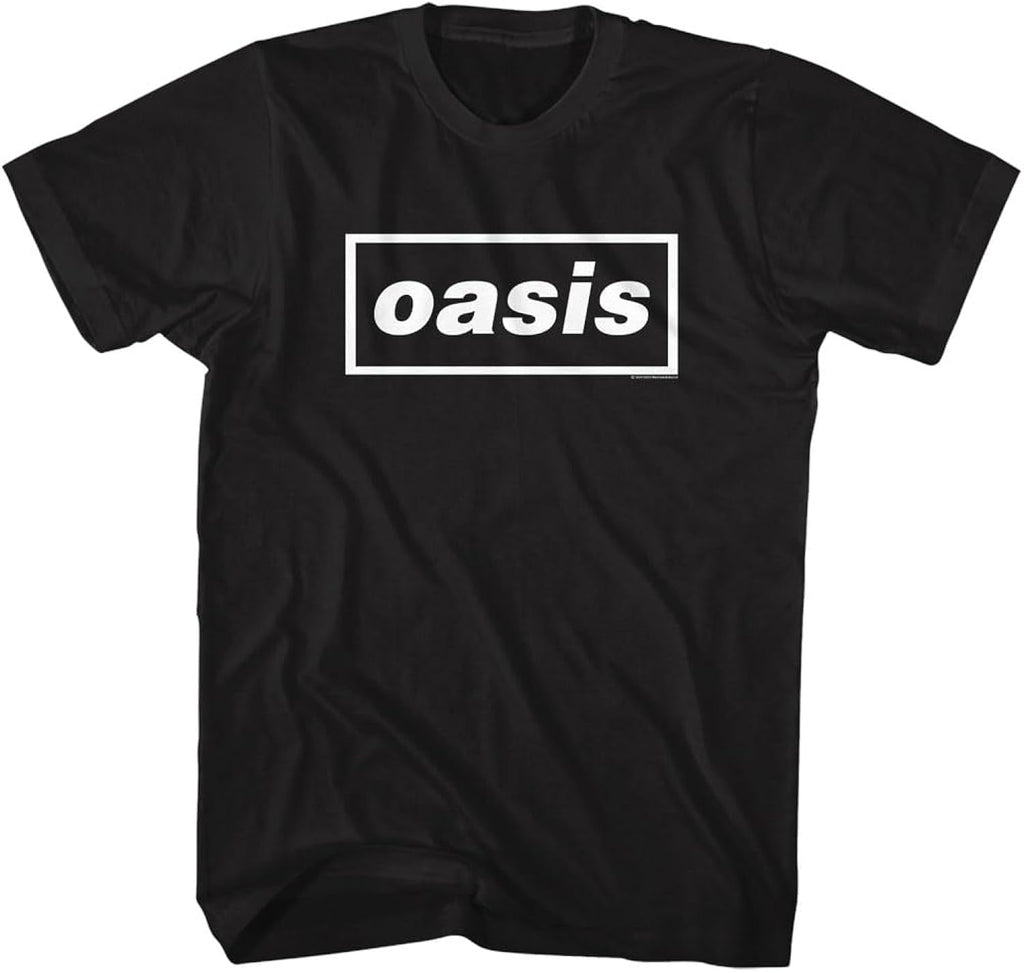 Oasis Band T Shirt Logo Adult Black Short Sleeve British Pop 90s Rock Music Graphic Tees