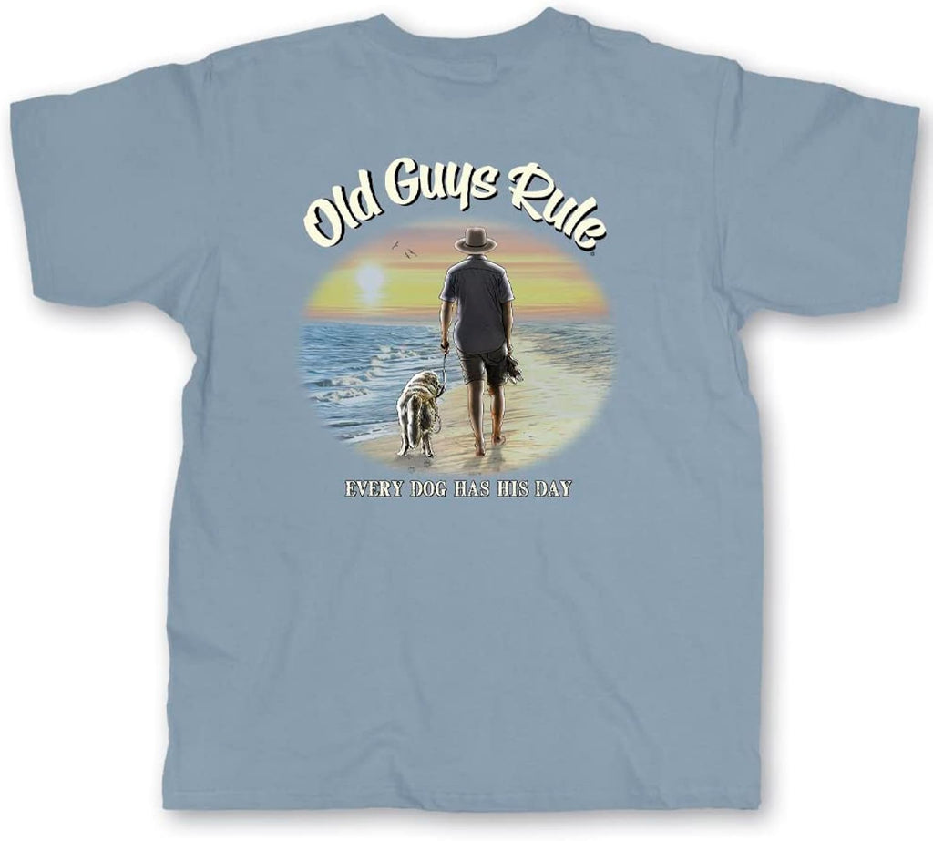 Men's Graphic T-Shirt, Dog Days - Father's Day, Birthday Gift - Novelty Tee for Dog Lovers, Vacation, Beach Day