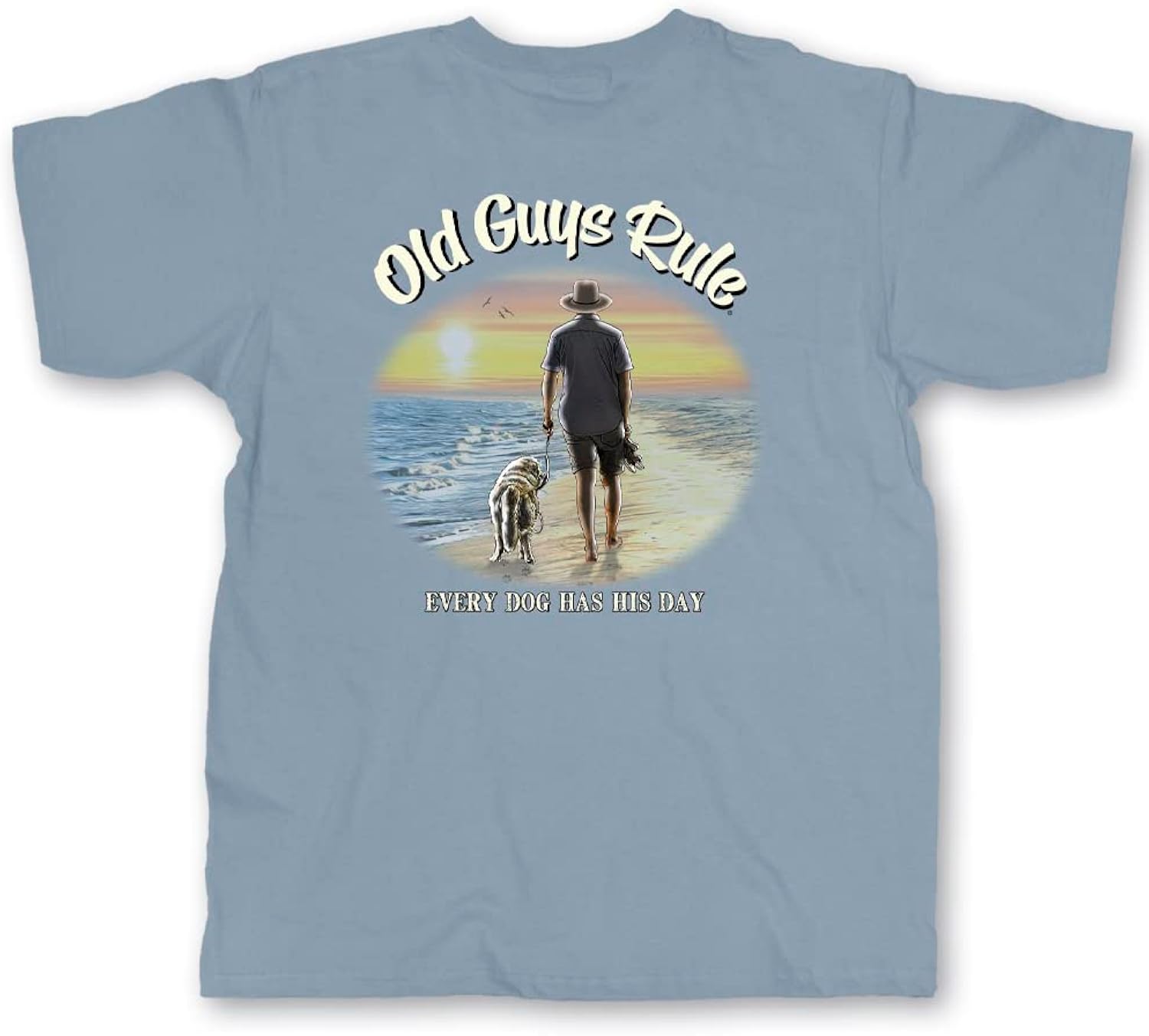 Men's Graphic T-Shirt, Dog Days - Father's Day, Birthday Gift - Novelty Tee for Dog Lovers, Vacation, Beach Day