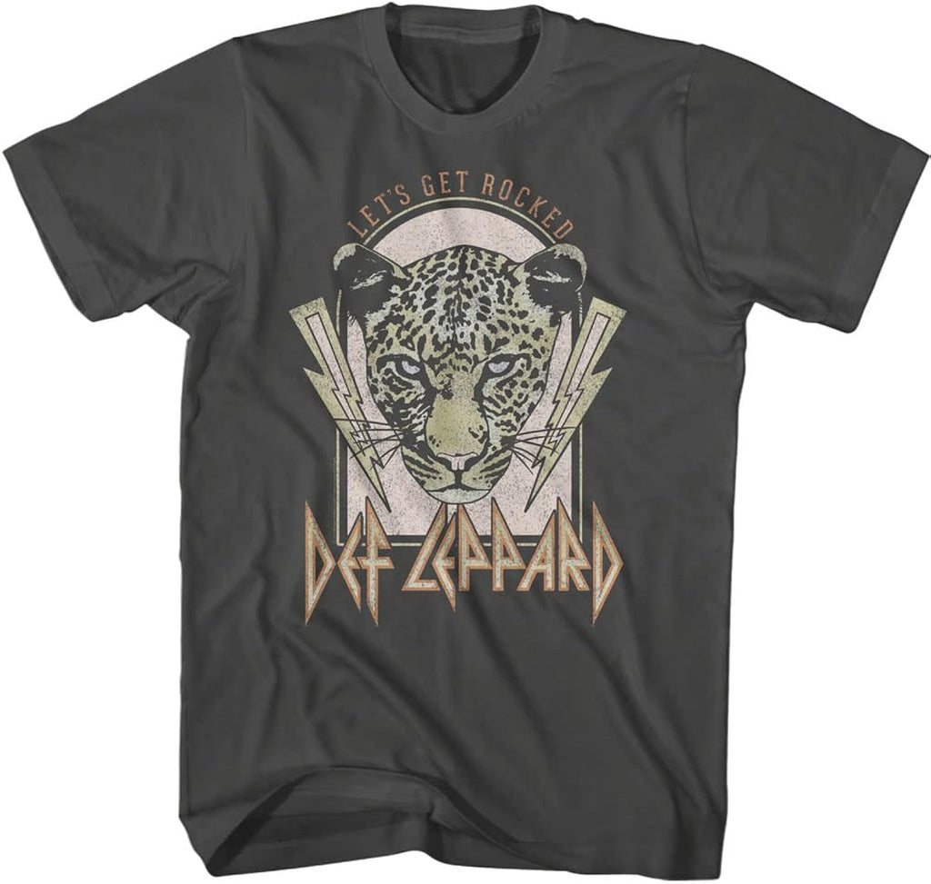 Def Leppard T Shirt Let's Get Rocked Mens Short Sleeve T Shirts Classic Rock Vintage Style Graphic Tees