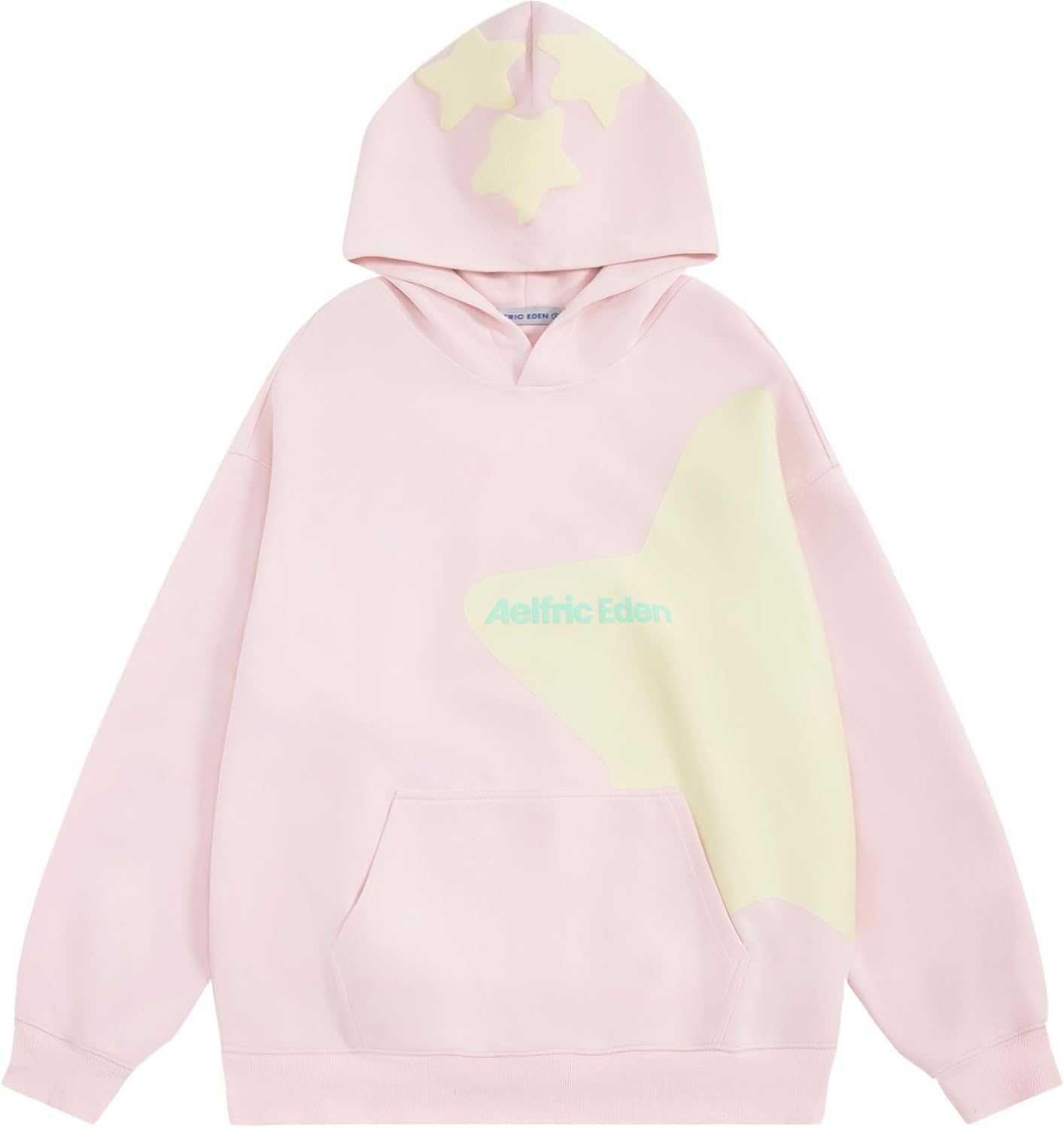 Star Graphic Hoodies Purple Print Hoodie Unisex Oversized Hooded Sweatshirt Long Sleeve Pocket Pullover