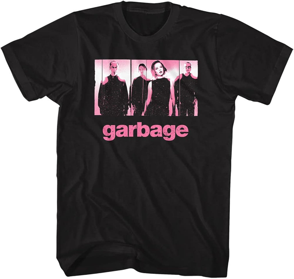 Garbage Rock Band Pink Offset Adult Short Sleeve T-Shirts 90s Music Tshirts Cool Graphic Tees