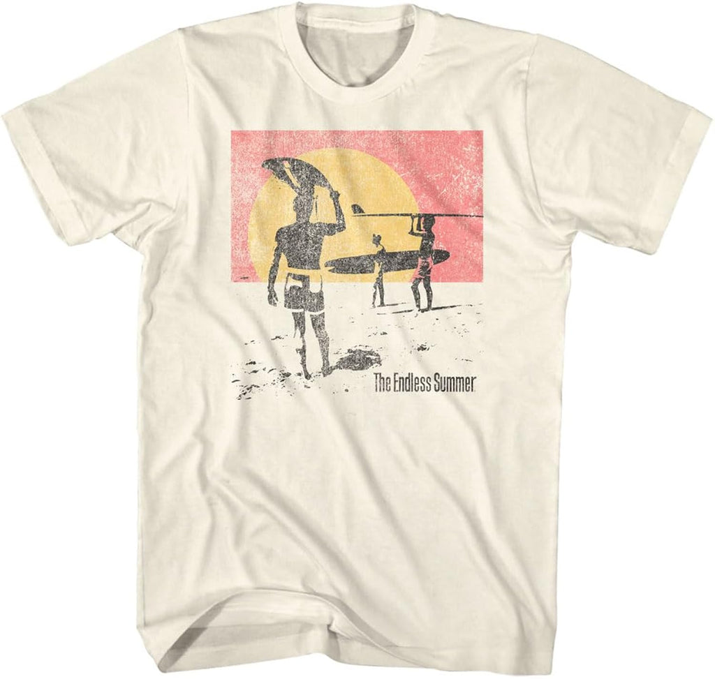 Bruce Brown Films The Endless Summer Surfers Adult Natural Short Sleeve T Shirt Vintage Style Graphic Tee