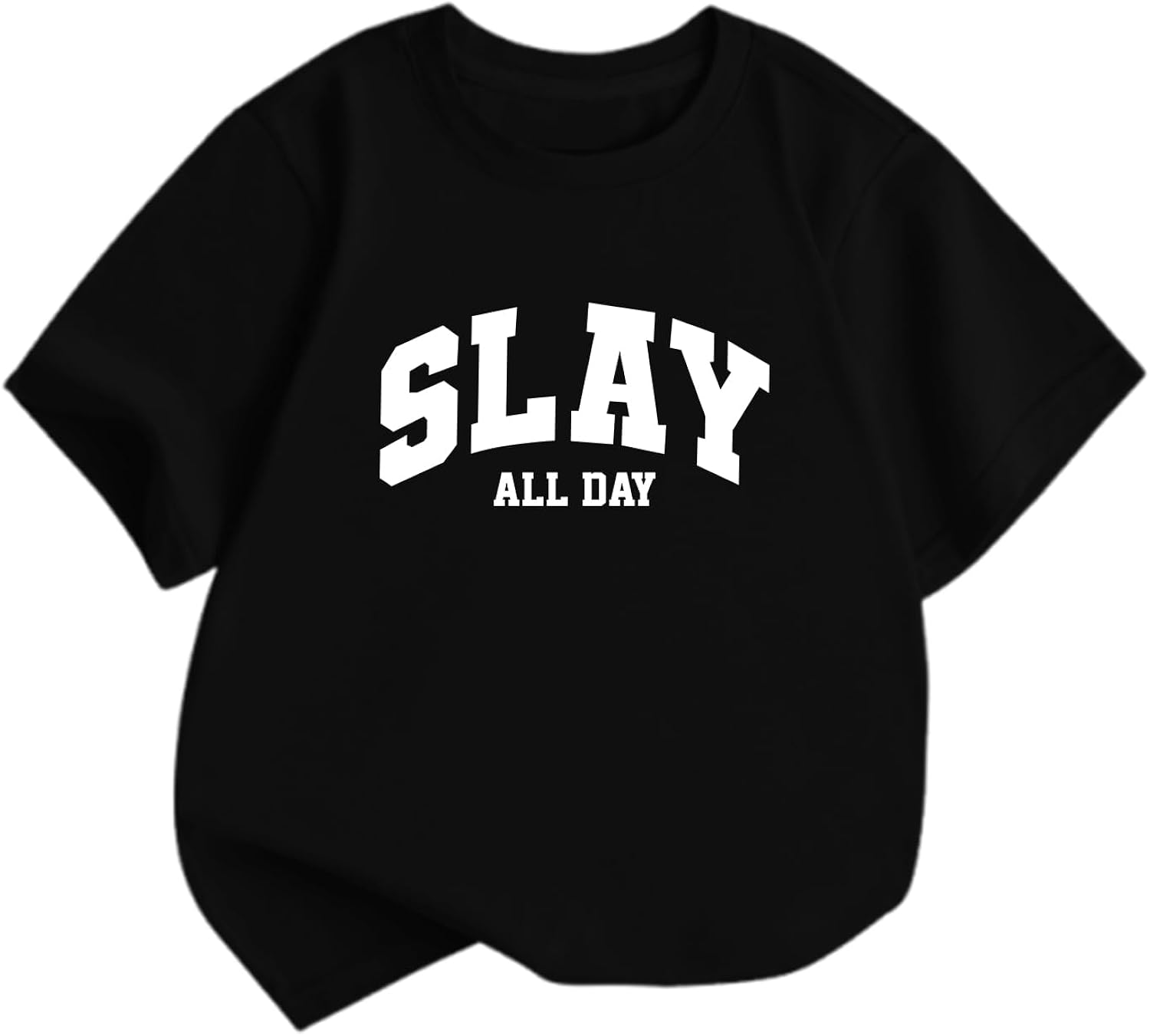 Girls Graphic Tees Kids Aesthetic Slay All Day Shirts Inspirational Mental Health T Shirts Positive Preppy Tops