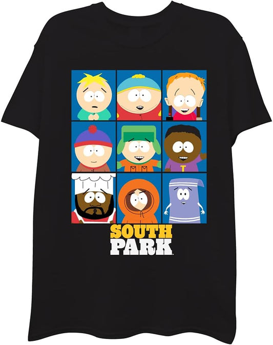 South Park Men's Character Group T-Shirt-Kenny, Eric, Stan, Kyln, Chef