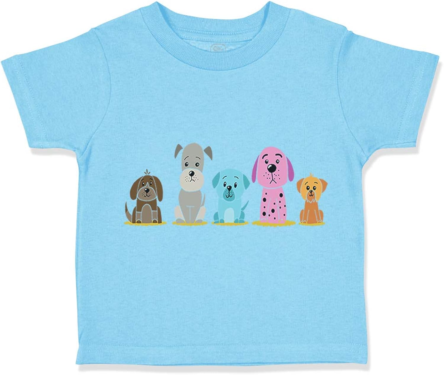 Toddler T-Shirt Dogs Dogs Puppy Family Dog Lover Pet Cotton Cute Boy & Girl Clothes Design Baby Funny Tee Aqua Blue Design Only 2T