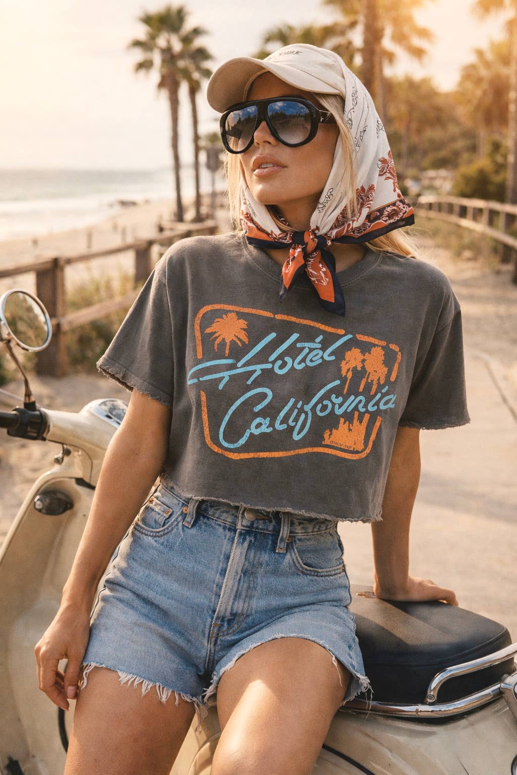 Hotel California Vintage Relaxed Crop T-Shirt