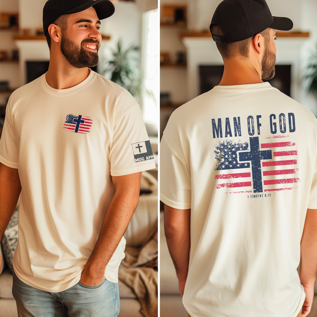 Man of God USA Flag Graphic Tee
