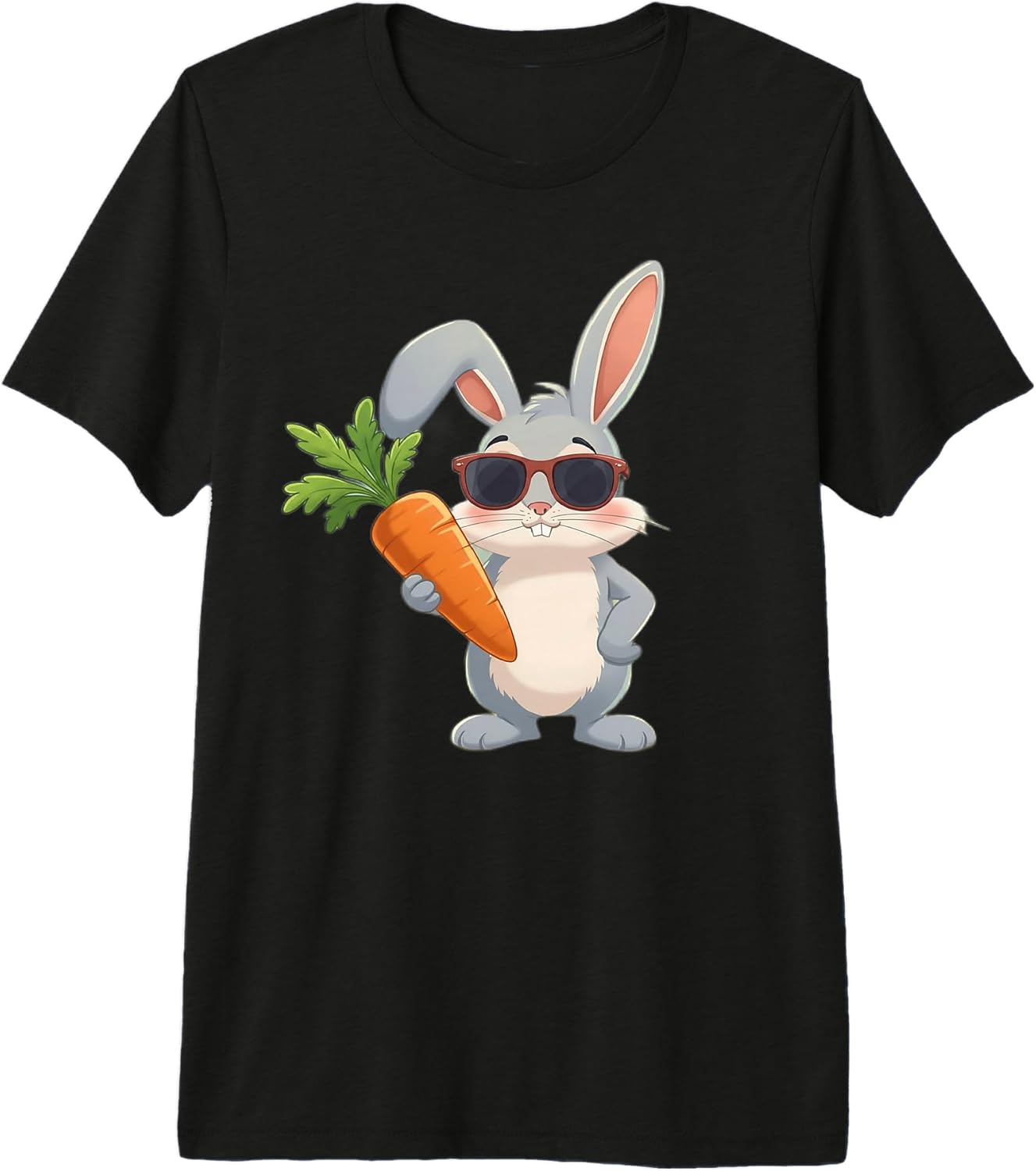 Funny Rabbit with Sunglasses and Colorful Carrot