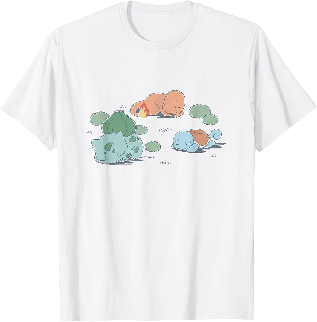 Kanto Starters Taking A Nap Cute Retro Shot T-Shirt