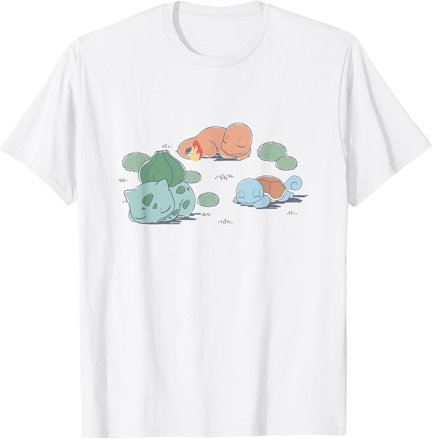 Kanto Starters Taking A Nap Cute Retro Shot T-Shirt
