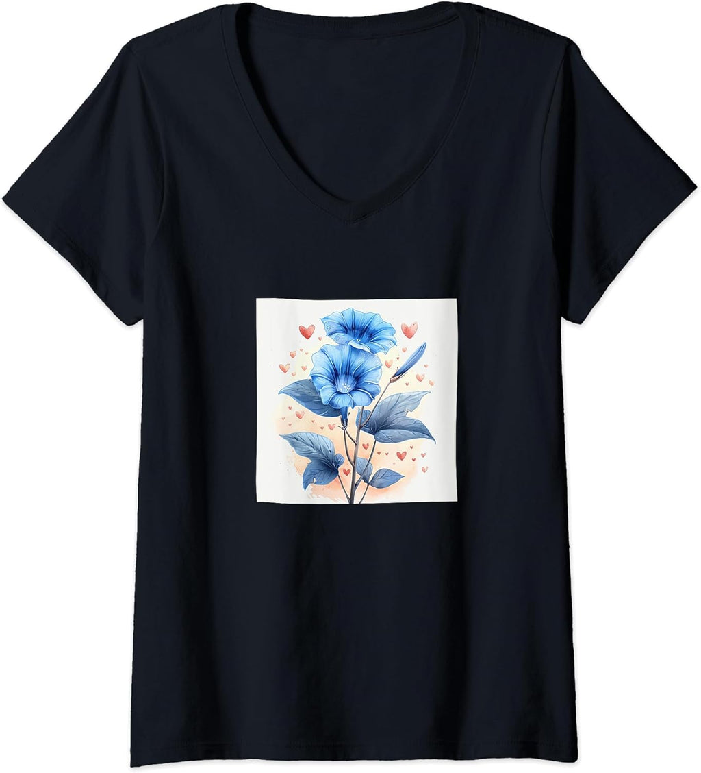 Morning Glory Flowers And Hearts Boho Style Merch