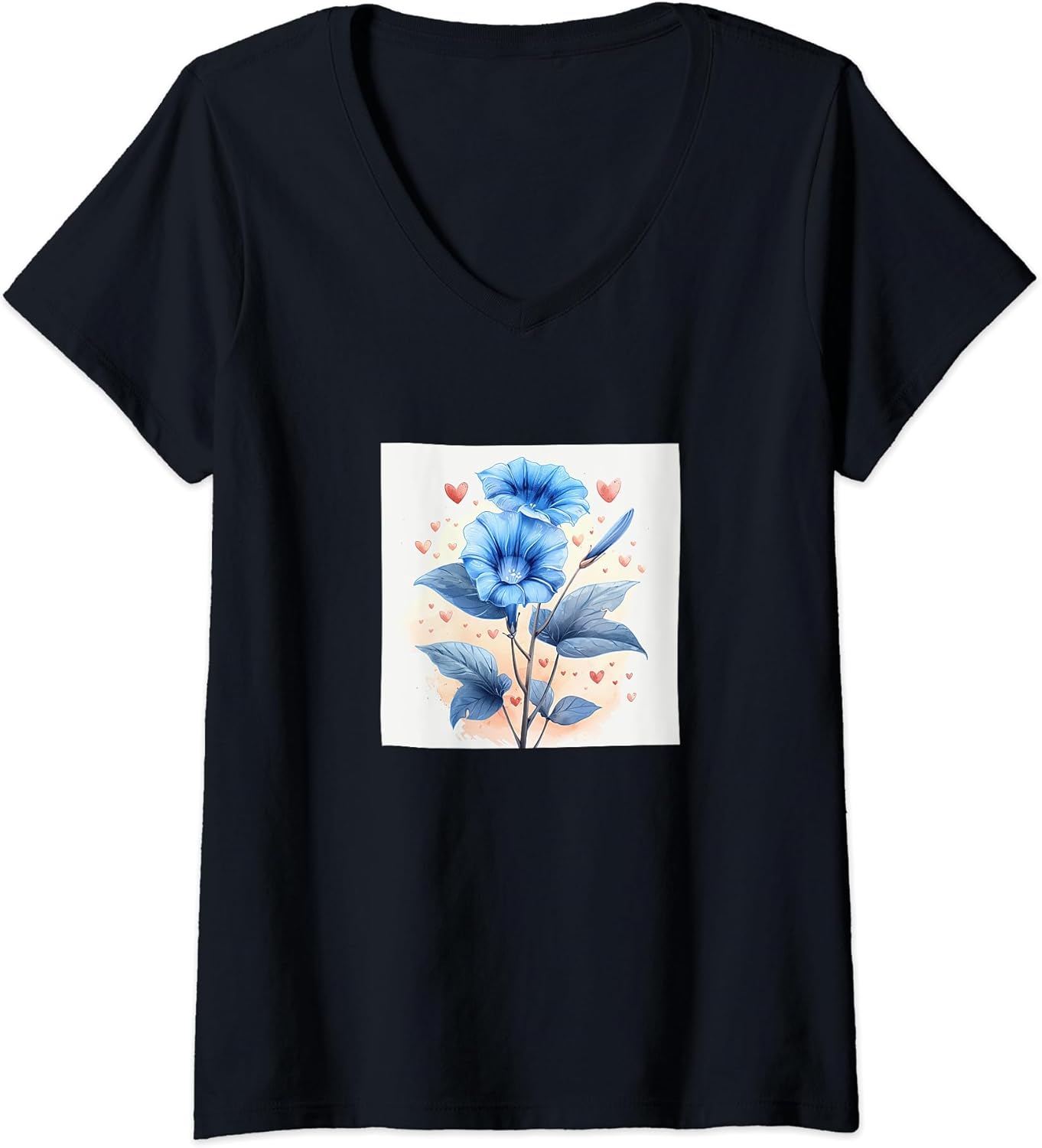 Morning Glory Flowers And Hearts Boho Style Merch