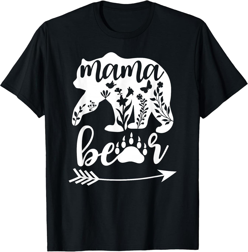 Women Floral Mama Bear TShirt Mama Bear Mom Women