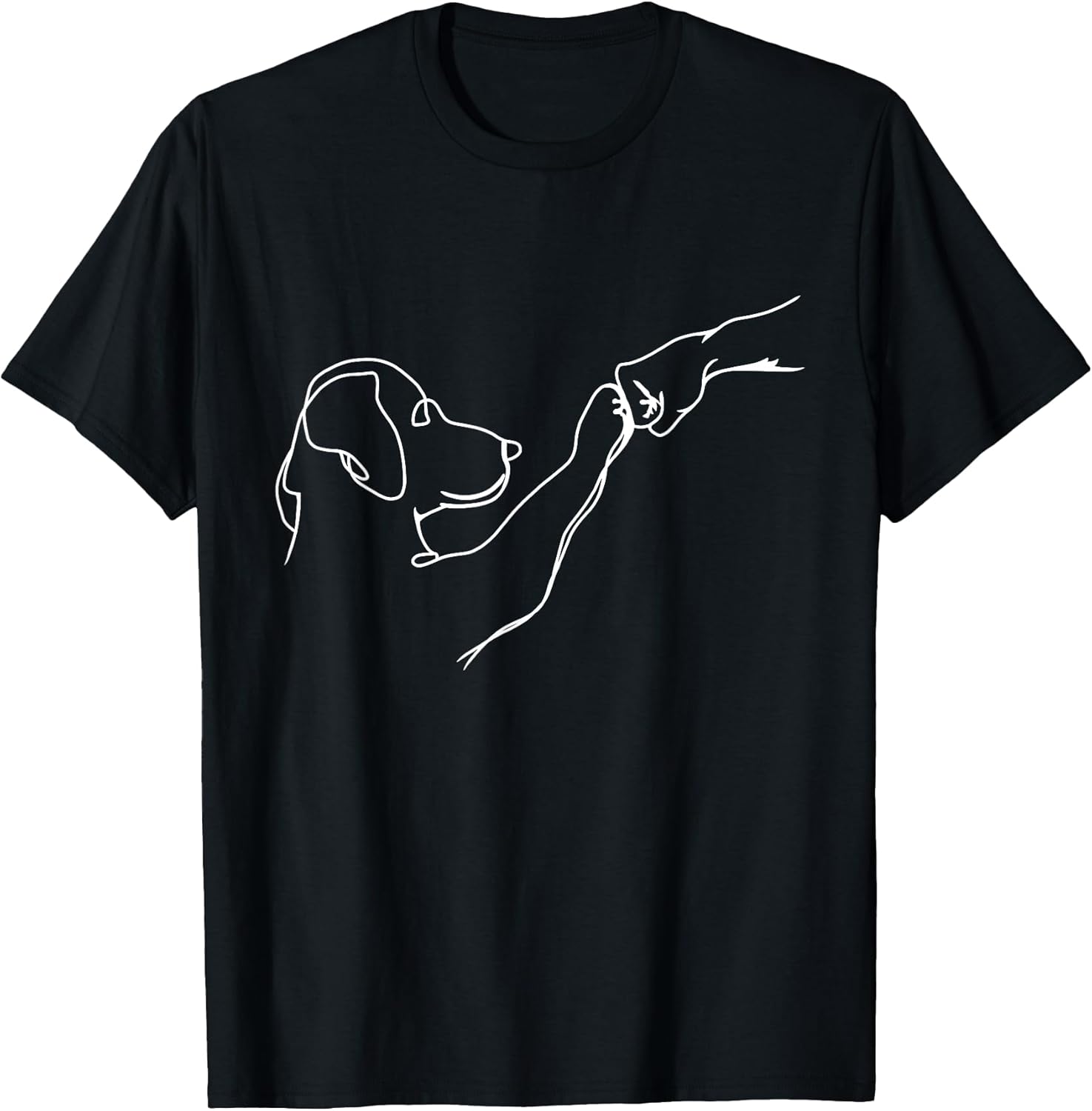 Dog and People Punch Hand Dog Man Friendship Bump Dog's Paw T-Shirt