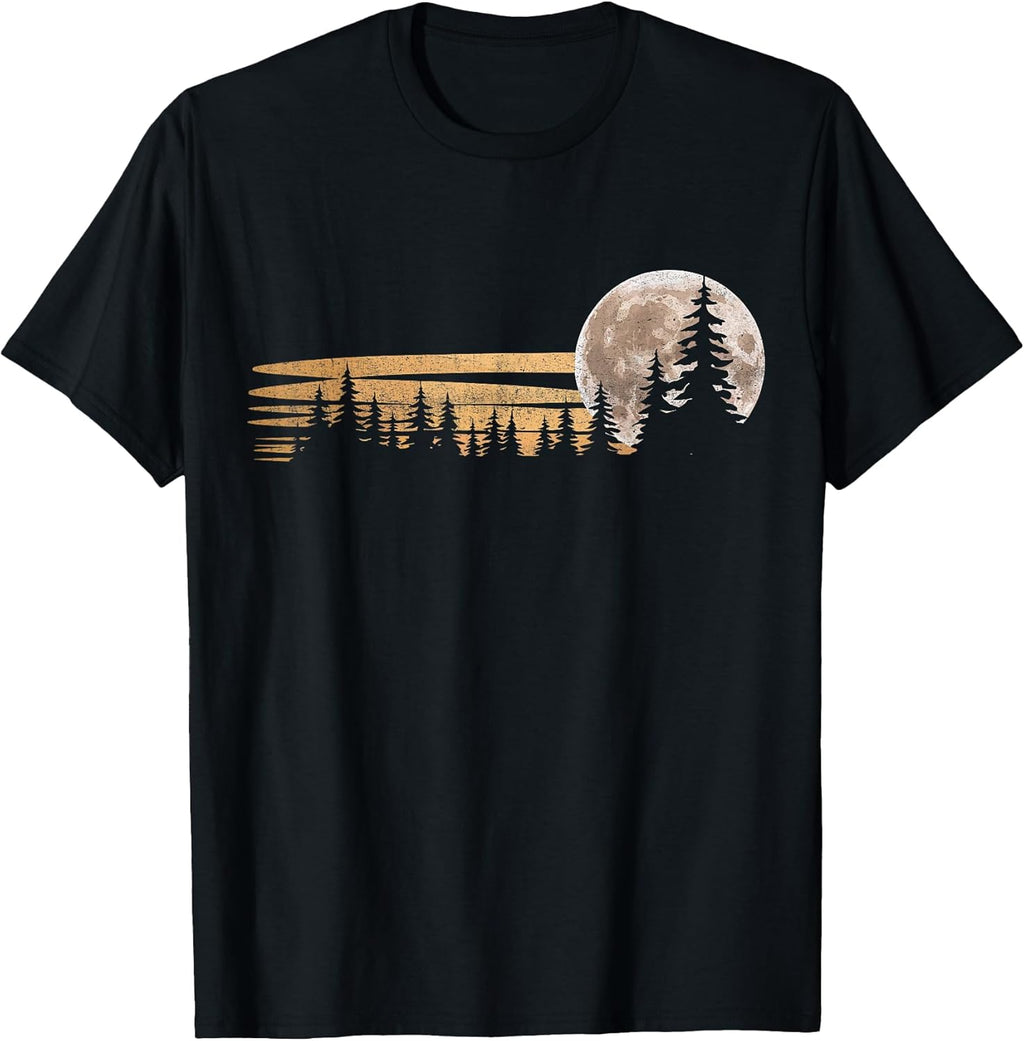 Retro Moon Forest Nature Art
