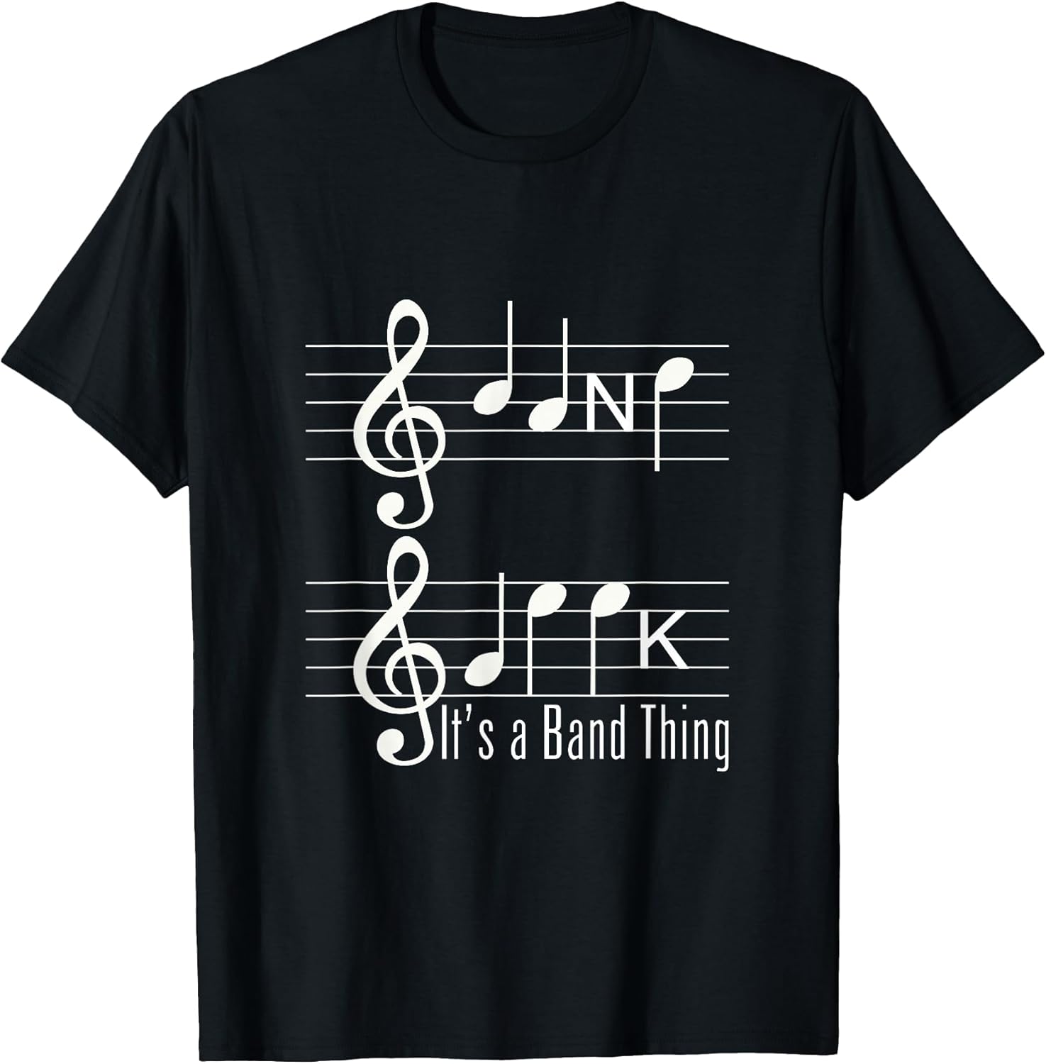 Musicians Band Geek Music Notes Spelling Funny T Shirt T-Shirt