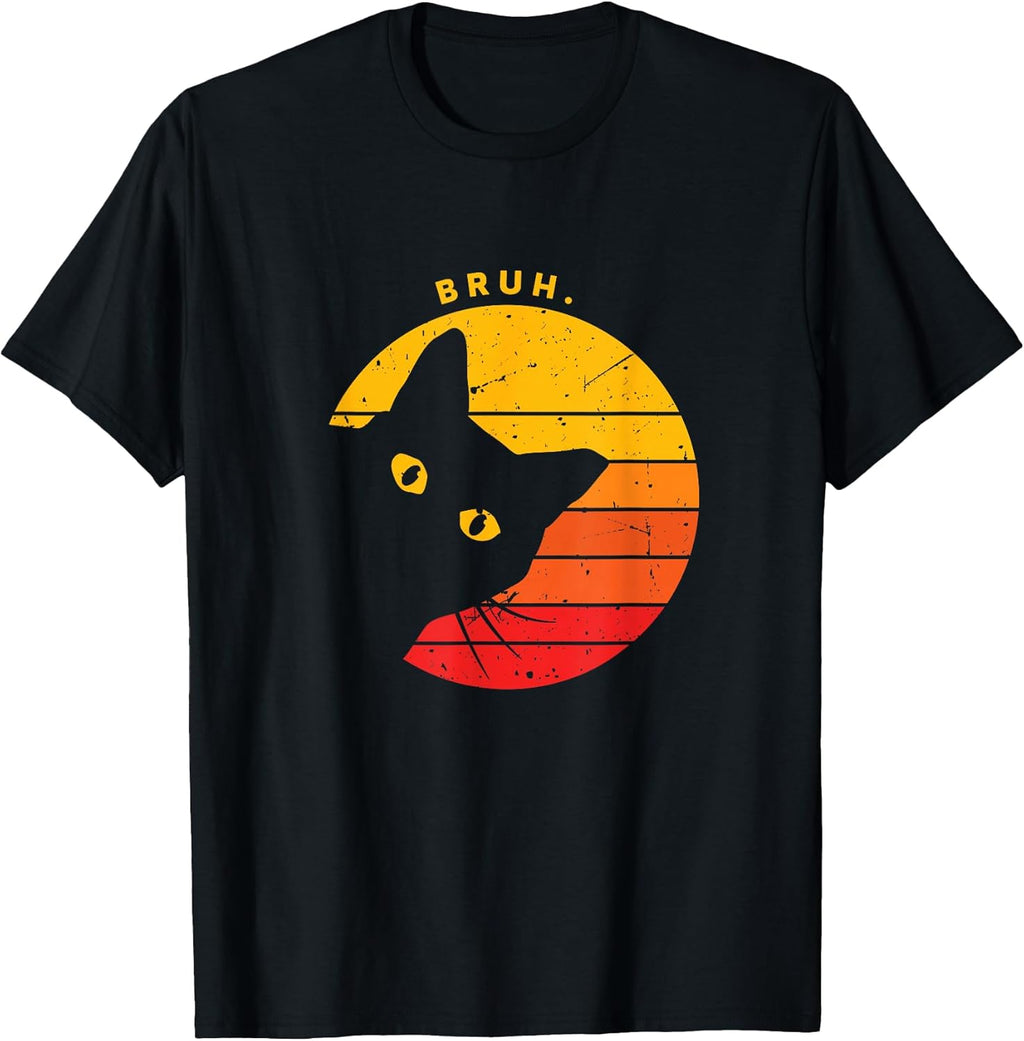 Bruh - Funny Sarcastic Cat Kitten Meme Lover T-Shirt