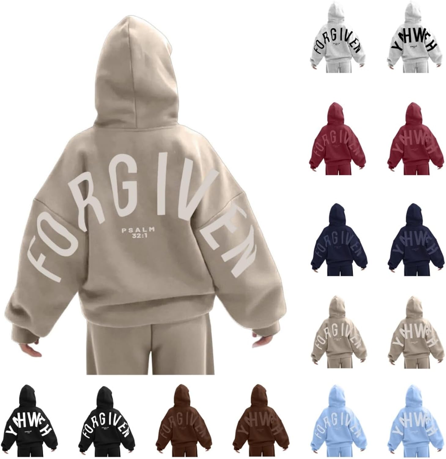 Forgiven Hoodie for Women Men Oversized Letter Print Hoodies Long Sleeve Pullover Top Fashion Sweatshirts with Pocket