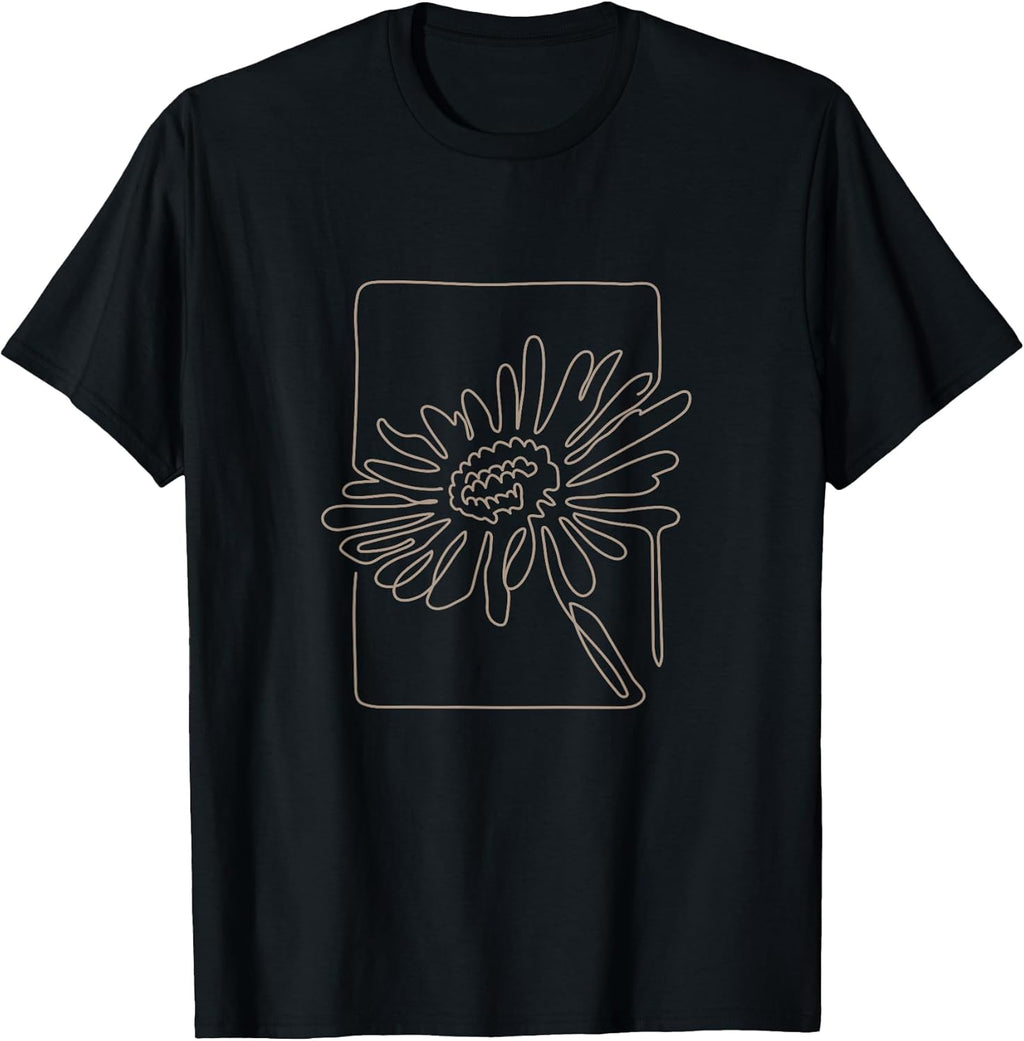 Continuous line daisy bohemian flower