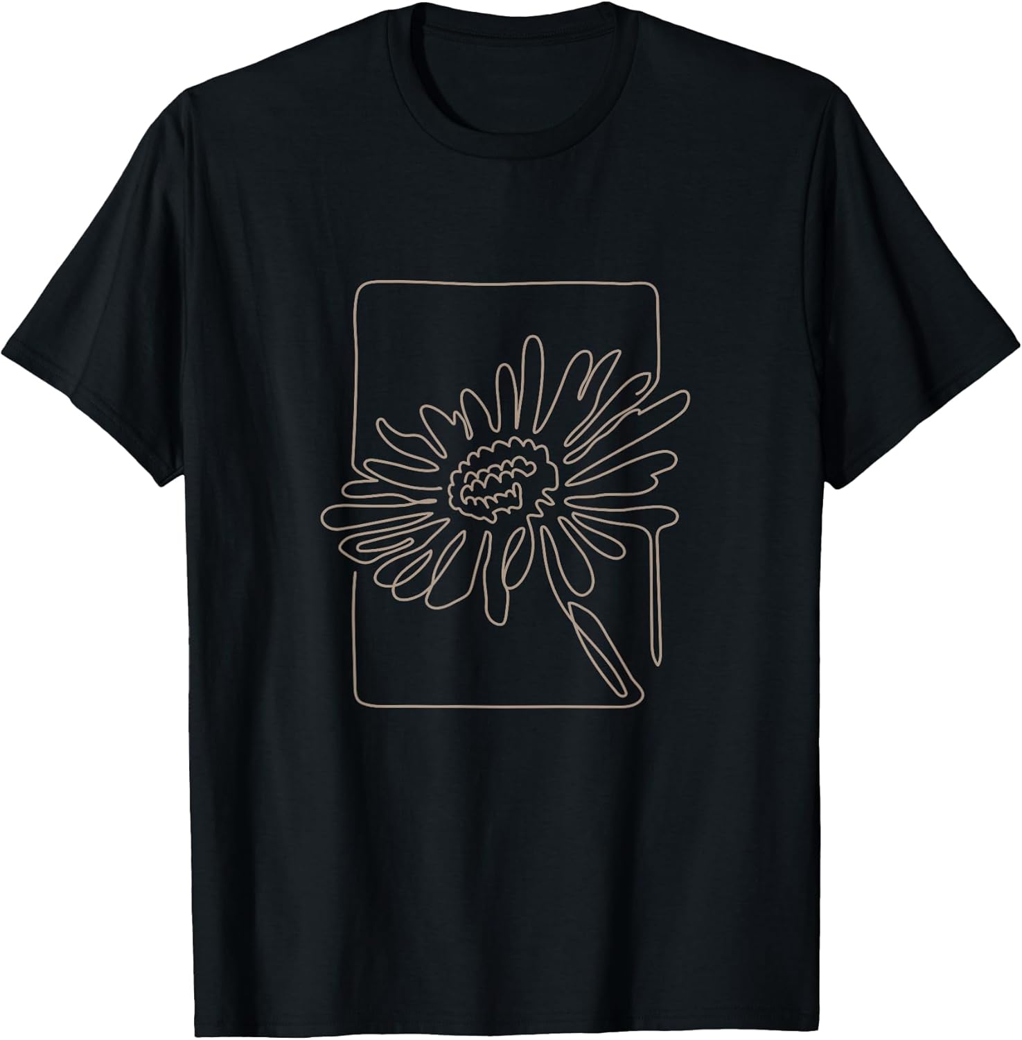 Continuous line daisy bohemian flower