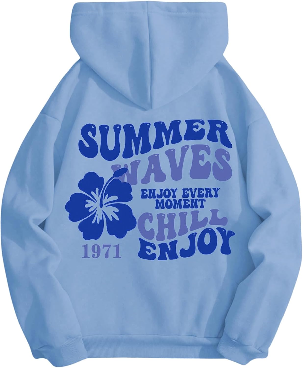 Womens Sweatshirt Graphic Hoodies Letter Print Casual Long Sleeve Drawstring Pullover Tops with Pocket
