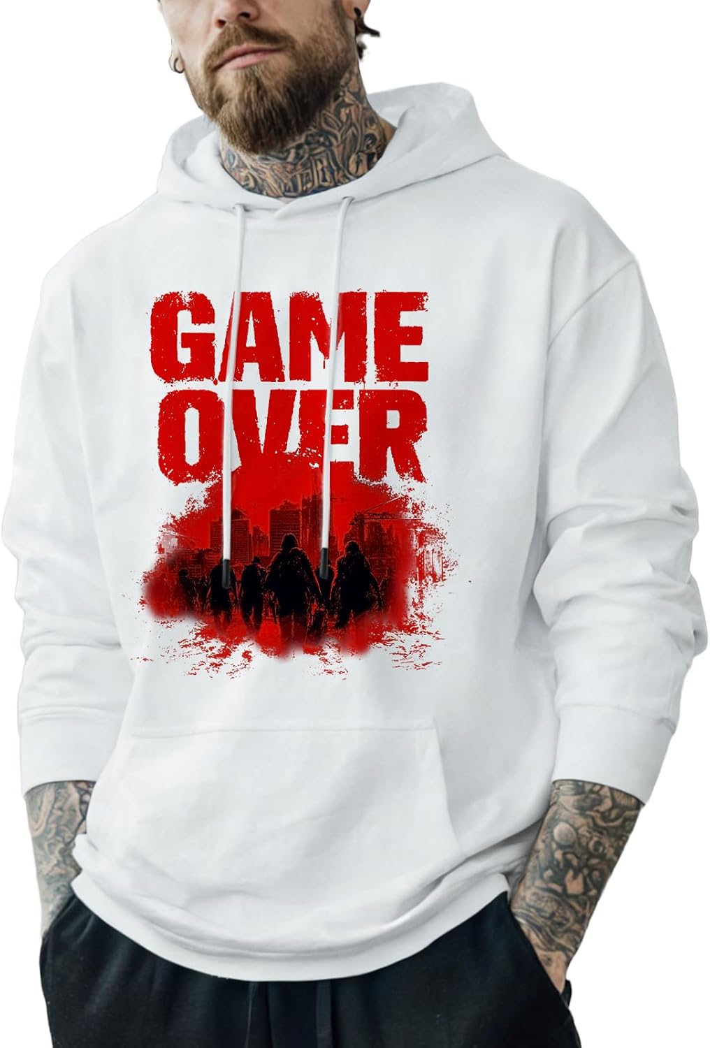 Unisex Graphic Hoodies Vintage Print Funny Letter Long Sleeve Hooded Sweatshirt Women Men Casual Pullover