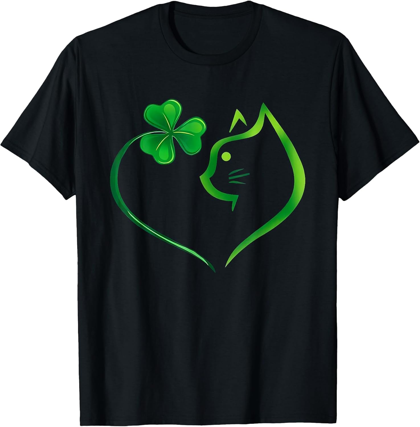 Shamrock Cat Heart St Patricks Day Cat Lovers Cat Mom Women T-Shirt