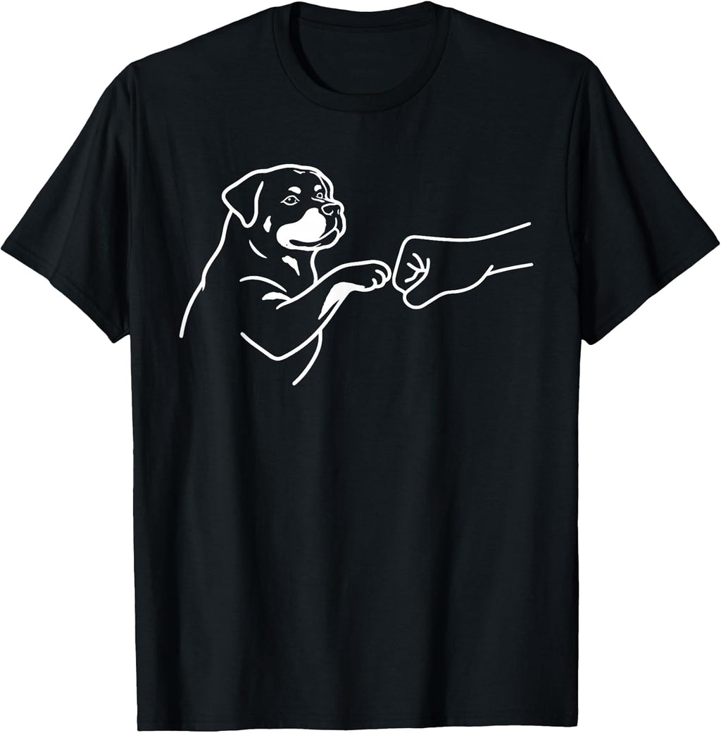 Rottweiler Punch Hand Friendship Fist Bump Dog Lover Rottie T-Shirt