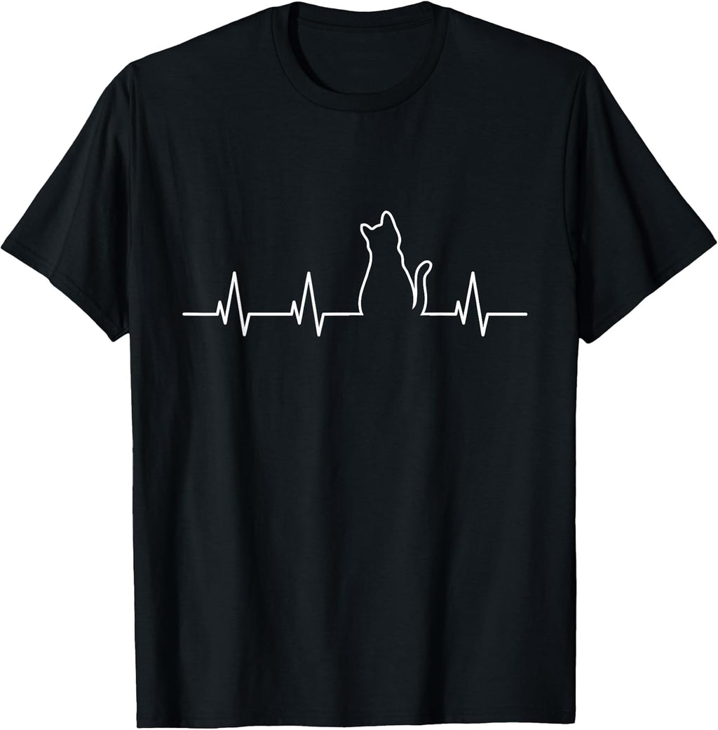 Cat Heartbeat Men Women Girls Kids T-Shirt