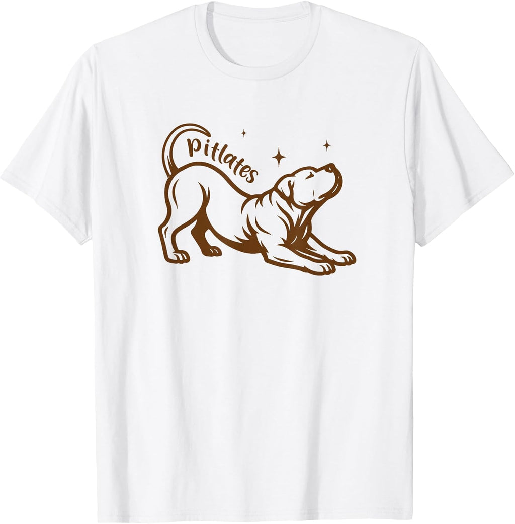 Pilates Pitbull Dog Lover Stretching Workout Fitness Pitlate T-Shirt