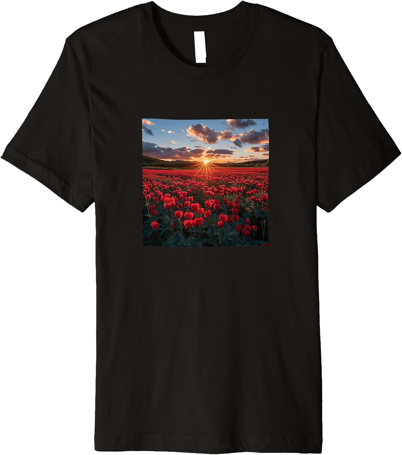 Bleeding Heart Flower Field Beautiful Sunset Merch