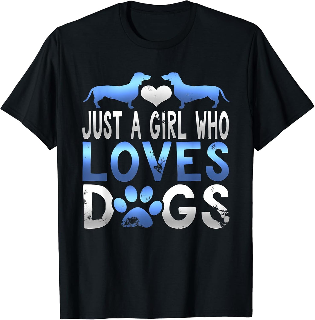 A Girl Who Loves Dogs Gift Tees