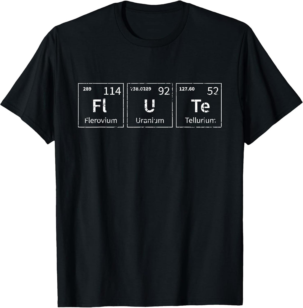 Flute Elements - Flute Player Flutist Marching Band Music T-Shirt