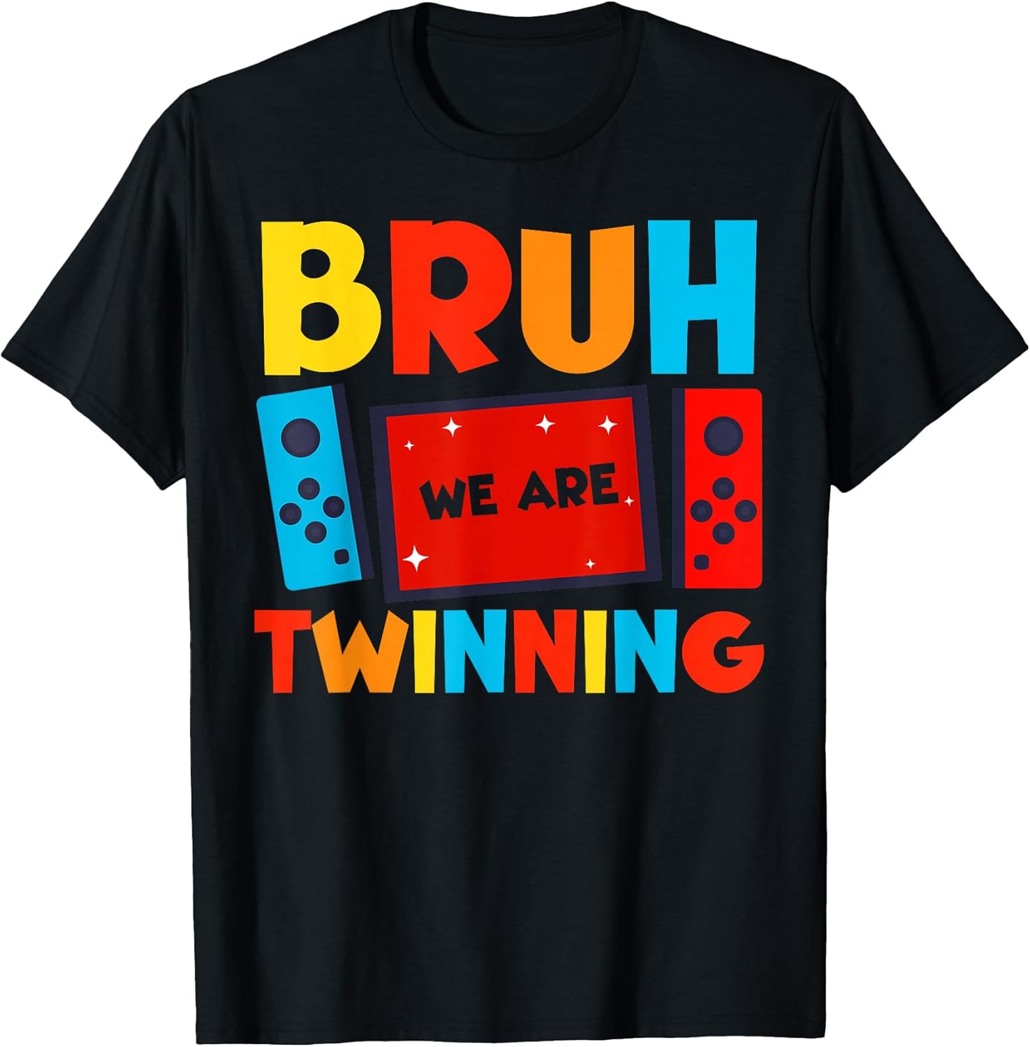 Bruh We are Twinning Kids Boys Funny Twin Day Gamers T-Shirt