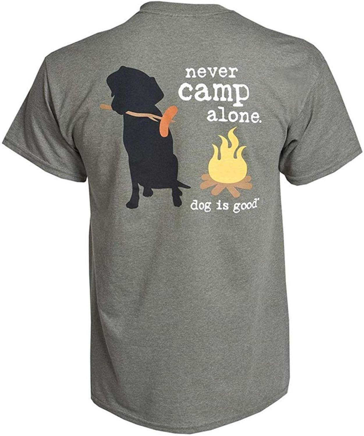 T-Shirt Never Camp Alone - Great Gift for Dog Lovers, Made with High Premium Materials, for Men and Women