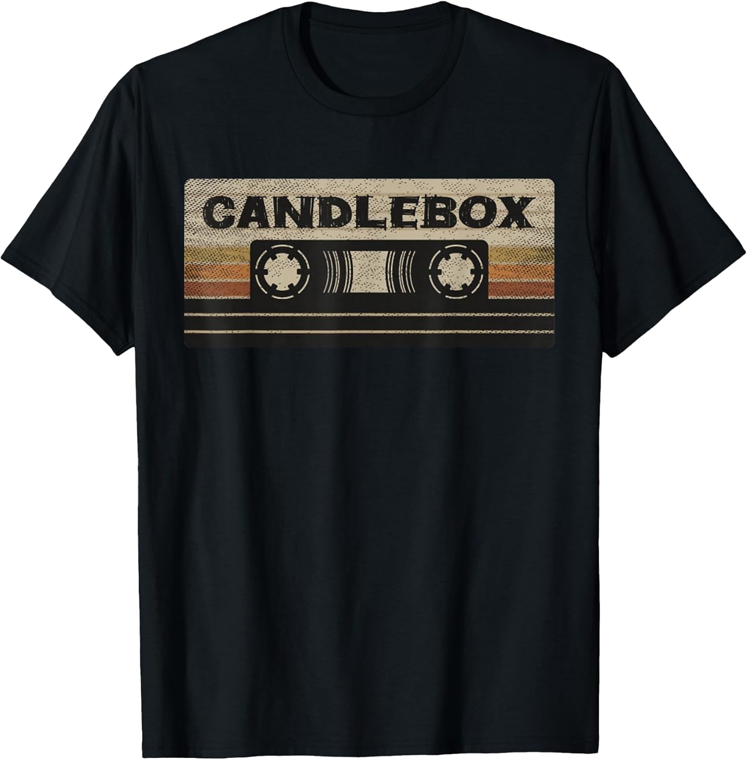 Circle Retro Faded Candles Box 90s Cassette Rock Vintage T-Shirt