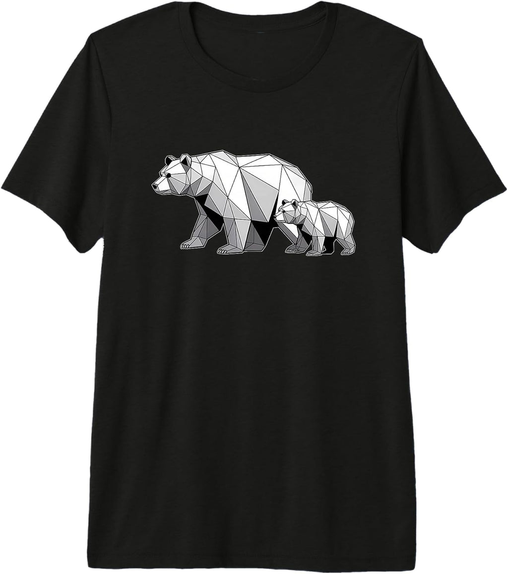 Geometric Bear Art Mother Father Parents Apparel