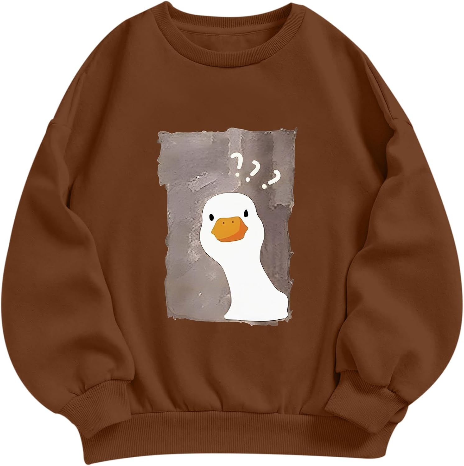 Cute Duck Sweatshirts for Women Silly Goose Graphic Funny Kawaii Sweatshirt Teen Girls Hoodie Pullover Tops