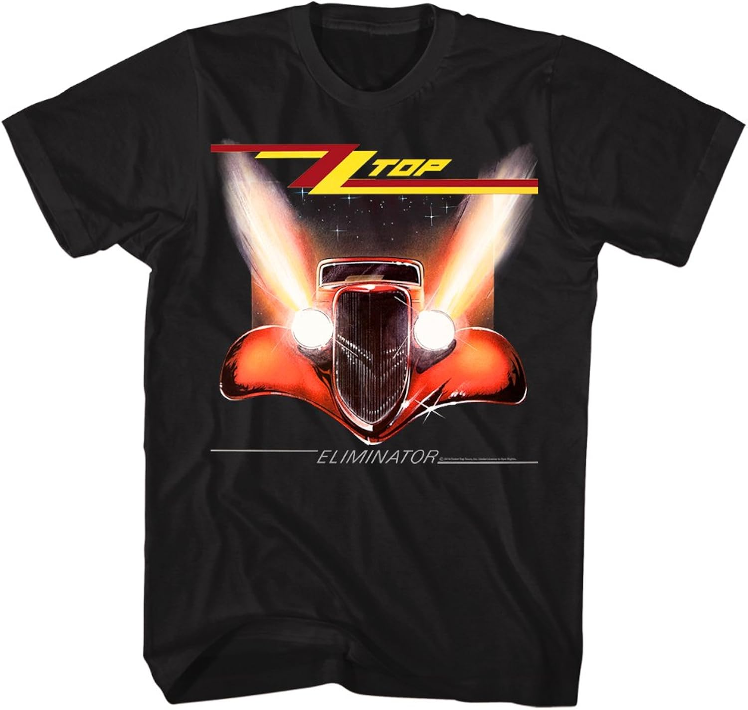ZZ Top Rock Band Music Group Eliminator Album Cover Adult T-Shirt Tee