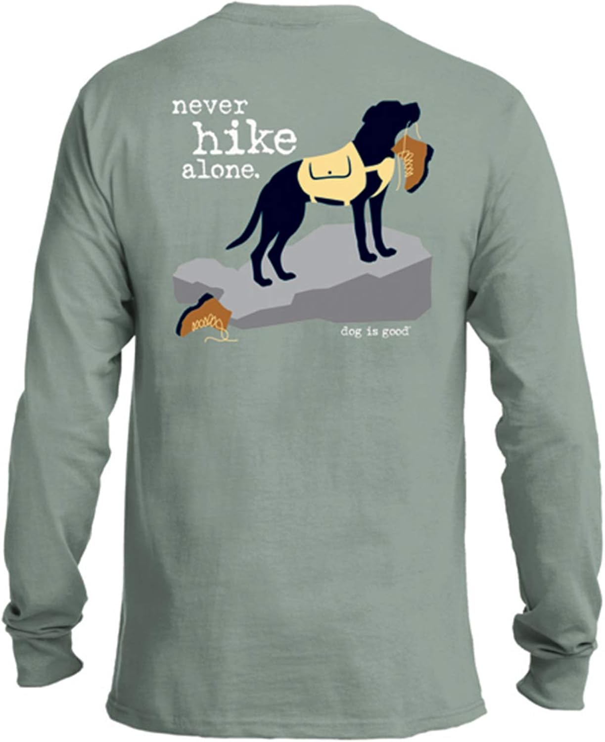 T-Shirt Never Hike Alone Long Sleeve - Great Gift for Dog Lovers, for Men and Women